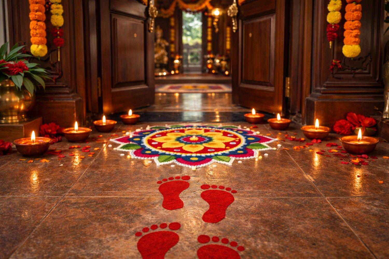 Diwali Lakshmi Footprints: Meaning, Placement and Traditional Customs